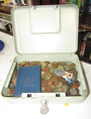 Lot 2149 - A cash tin containing various coins, including...