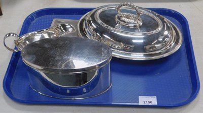 Lot 2156 - Plated metalware, including an oval EPNS...