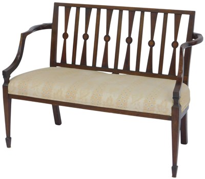 Lot 581 - An Edwardian mahogany and inlaid two seater...