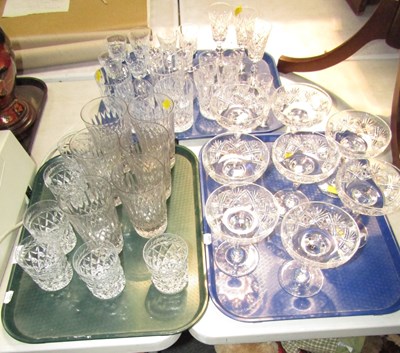 Lot 2158 - Glassware, including cut glass, sundae dishes,...