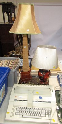 Lot 2159 - A TA SE400 electronic typewriter, a table lamp...