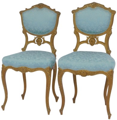 Lot 666 - A pair of late 19thC French giltwood salon...
