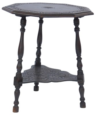 Lot 591 - An early 20thC oak two tier occasional...