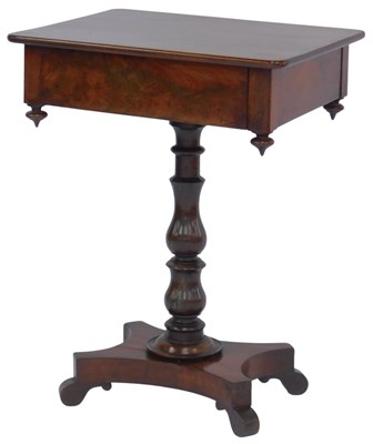 Lot 599 - A Victorian mahogany work table, the top with...