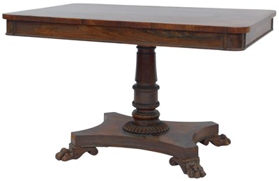 Lot 593 - A William IV rosewood and crossbanded library...