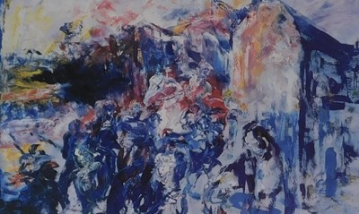 Lot 128 - 20thC School. Abstract, coloured print, 39cm x...