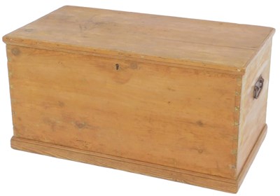 Lot 621 - A Victorian waxed pine blanket chest, the...