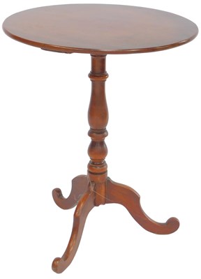 Lot 658 - A 19thC mahogany tripod table, the circular...