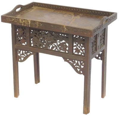 Lot 639 - A 19thC Anglo-Indian Padouk folding tray top...