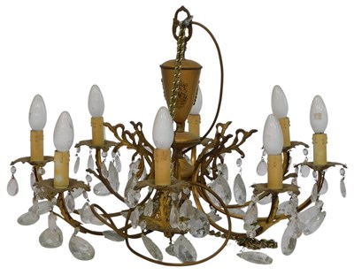 Lot 539 - A 20thC gilt painted cast metal eight branch...