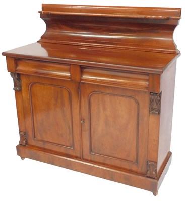 Lot 650 - A Victorian mahogany chiffonier, the raised...