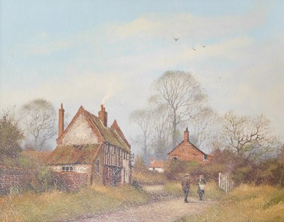 Lot 141 - James Wright (b.1935). Figures outside...