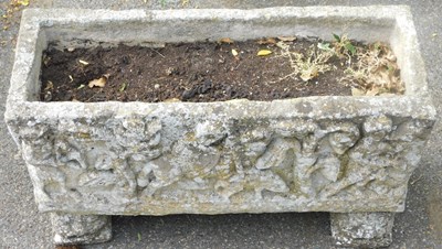 Lot 545 - A composition stone garden planter, of...