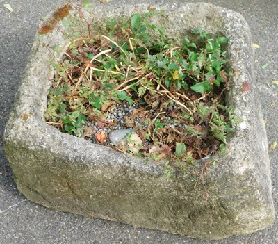 Lot 550 - A stone trough, of rectangular form, 53cm wide.