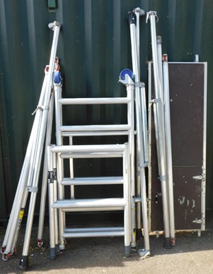 Lot 554 - A Mini Max scaffolding tower, with a platform.
