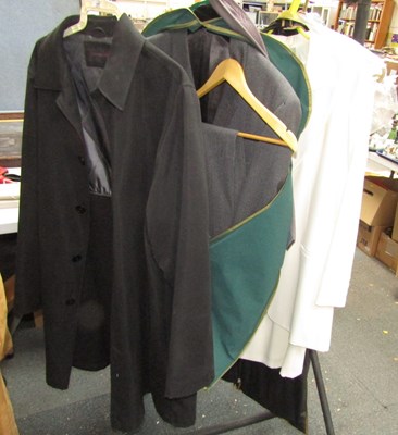 Lot 2196 - A grey suit, a faux suede jacket, and a lady's...