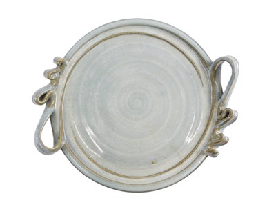 Lot 256 - A Studio pottery two handled tray, with pale...