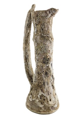 Lot 267 - A Studio ceramic coiled jug or ewer, with lava...