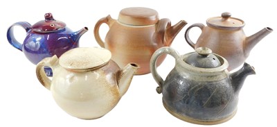 Lot 270 - A collection of Studio pottery teapots, of...