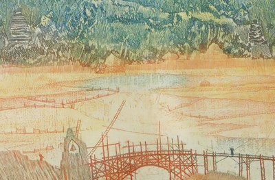 Lot 549 - Michael Delman (b.1941). Fisherman's bridge,...