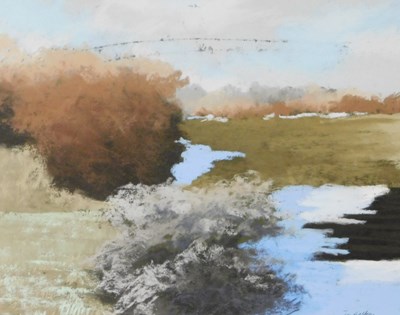 Lot 189 - Tor Hjaltun (b.1941). River landscape, pastel,...