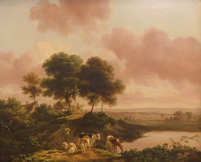 Lot 27 - Henry Milbourne (1781-1826). Herdsman driving...