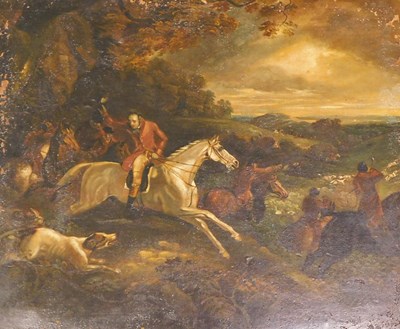 Lot 32 - 19thC British School. Hunting scene, 'The...