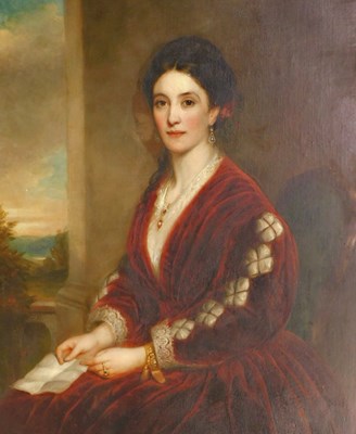 Lot 33 - 19thC School. Portrait of a seated lady...