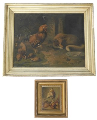 Lot 279 - Victorian coloured oleograph print. Farmyard...