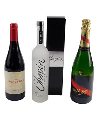 Lot 125 - Three bottles of alcohol, comprising a Chopin...