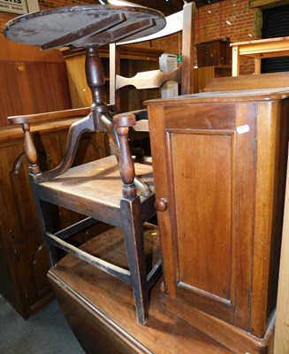 Lot 1030A - A 19thC mahogany tilt top table, a 19thC open...