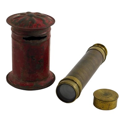 Lot 142 - A three drawer telescope, with brass capped...