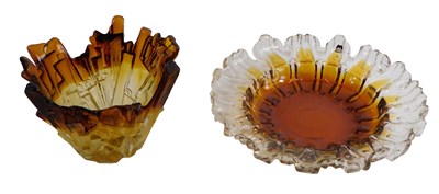 Lot 153 - Two Muurla of Finland Art Glass bowls,...