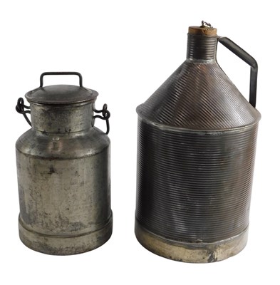 Lot 182 - Two industrial stainless steel urns,...