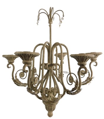 Lot 212 - A metal hanging central ceiling light, the...