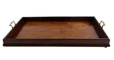 Lot 229 - A hardwood galleried tray, with a gadrooned...
