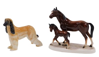 Lot 241 - A Continental ceramic figure group of horse...