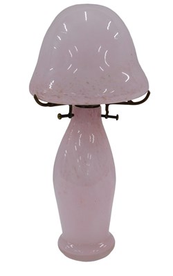 Lot 257 - A Monart style pink and gold mushroom shaped...