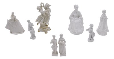 Lot 268 - Various white glazed figurines, to include...