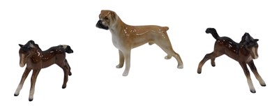 Lot 270 - A Branksome figure of a bulldog, and two...