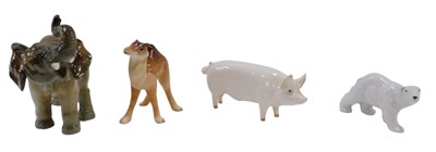 Lot 272 - A porcelain figure of an elephant, a Beswick...