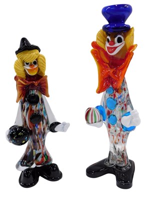 Lot 277 - Two large Murano coloured glass clowns, 38cm...