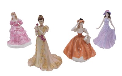 Lot 284 - Four Coalport porcelain figurines, Flora...