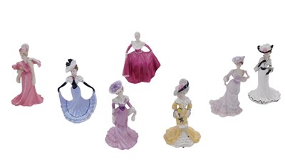 Lot 285 - Seven small Coalport porcelain figurines, Lady...