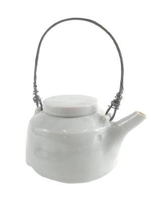 Lot 263 - A Studio ceramic teapot, with white crackle...