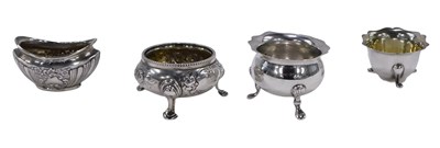 Lot 63 - A Victorian silver salt and three other silver...