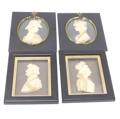 Lot 81 - Leslie Ray. Three wax relief portrait...