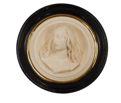 Lot 85 - A 19thC Alabaster relief moulded cameo...