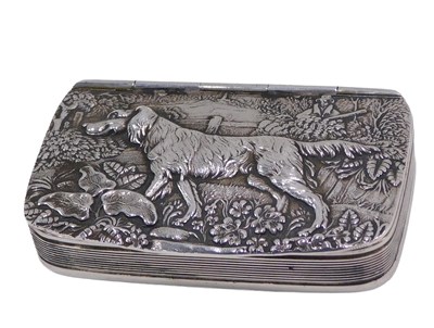 Lot 16 - An Elizabeth II silver snuff box, 19thC style...