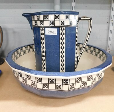 Lot 2013 - A blue and white striped Royal Doulton...